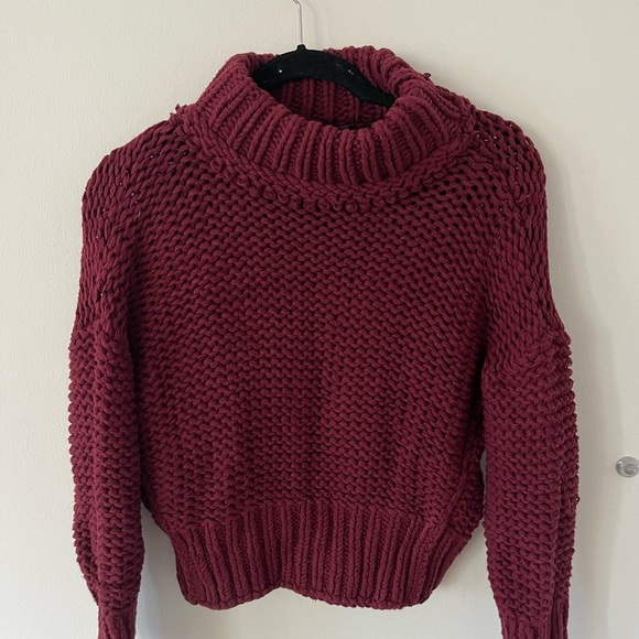 Free People My Only Sunshine Red Knit Sweater - Picture 1 of 6